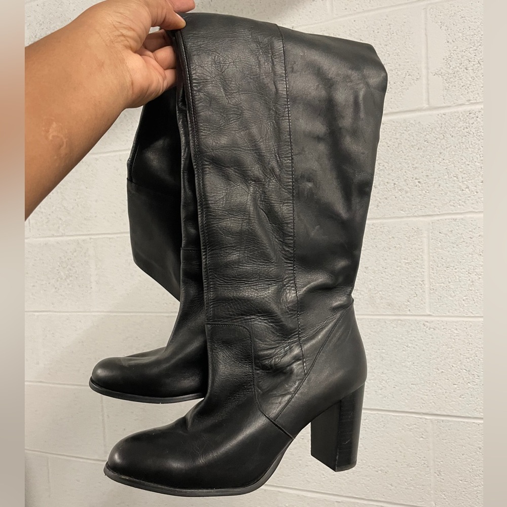 ASOS Black Leather Knee High Boots